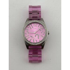 GUESS Women's Watch W85092L2 Pink Plastic Dial Quartz 35mm Water Resistant